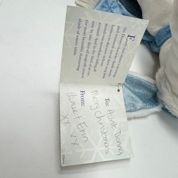 Disney Store Snowflake Pal Eeyore 12" Plush White Blue Sparkle Scarf and Hat - Picture 11 of 12